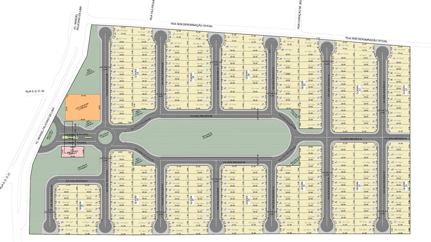 Planta de lotes da 1ª etapa do Novum Vitae Eusébio